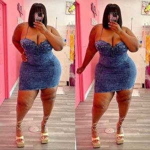 Plus Size Denim Skirt